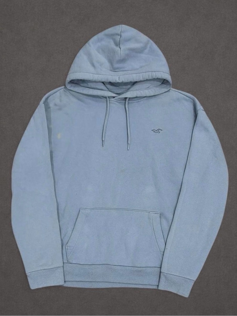 Hollister Pastel Blue Embroidered Logo Hoodie XL